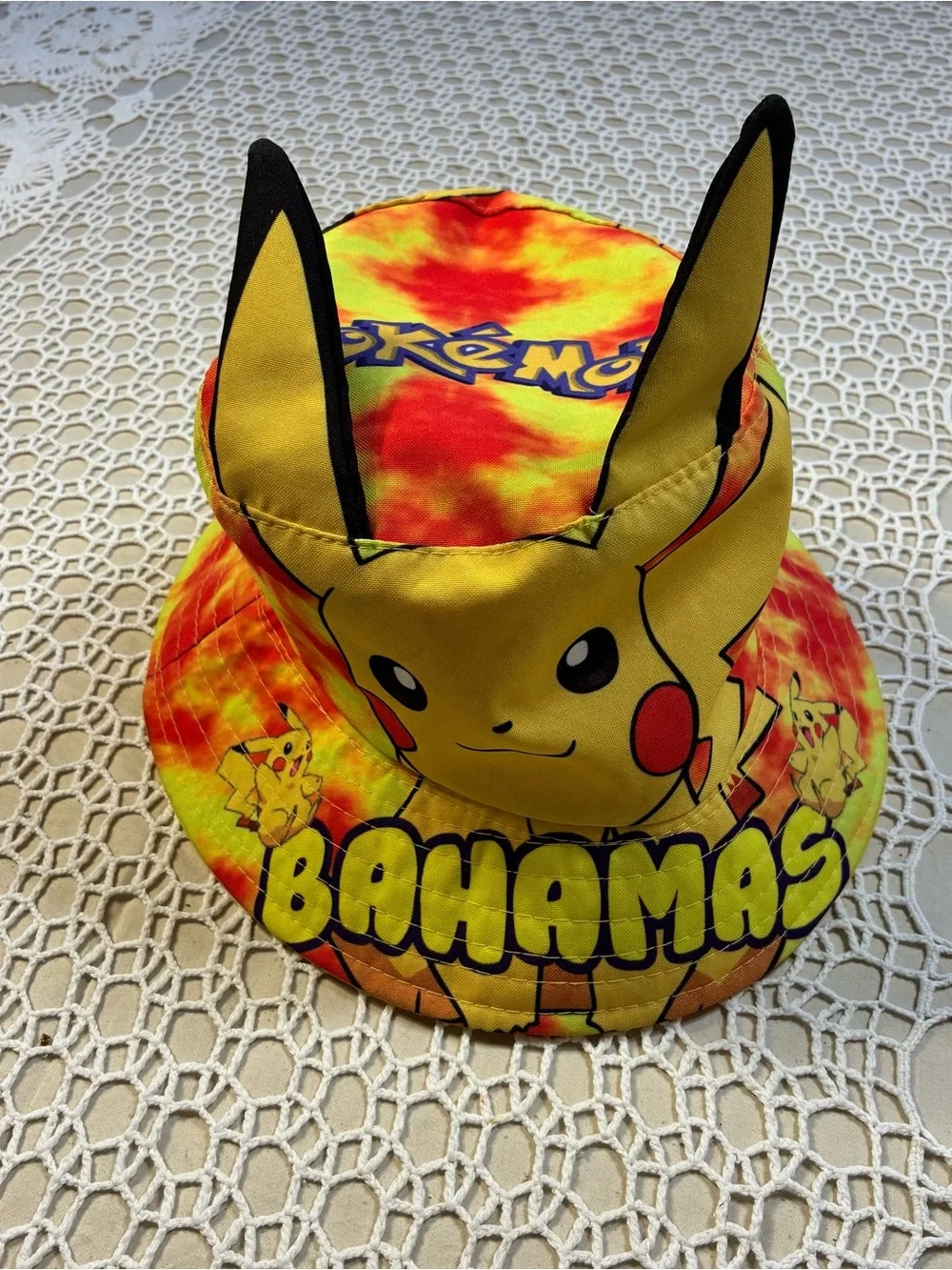 Pikachu Yellow Tie-Dye Kids Bucket Hat - Bahamas